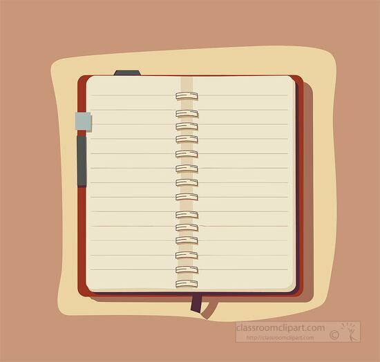 empty open notebook graphic with lined pages