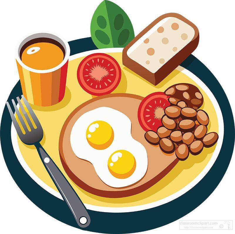 english breakfast with beans toast eggs