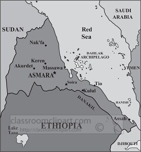 Eritrea country map gray color