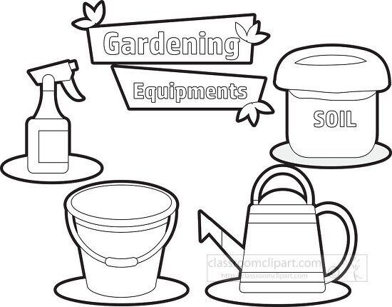 essentials for home gardener clipart printable cutout