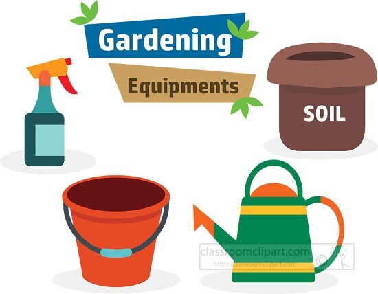 essentials tools for home gardener clipart