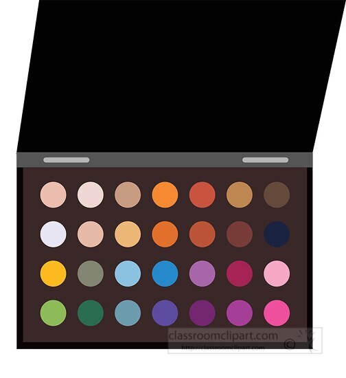 eye makeup kit with variety of colors clipart