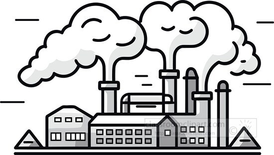 Places and buildings Outline Clipart-factory black outline