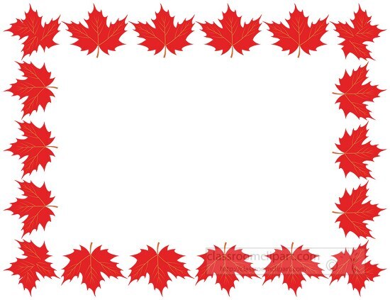 fall folliage red maple leaf border clipart