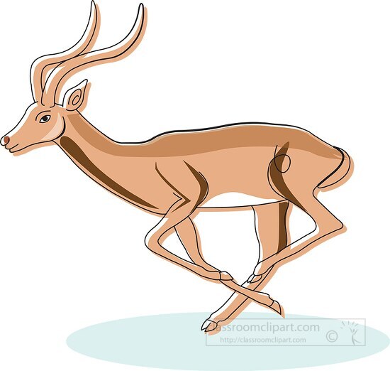 fast running gerenuk antelope clip art