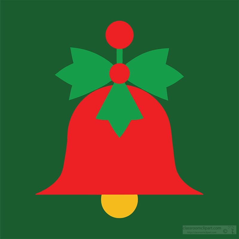 Festive Christmas Bell with Red and Green