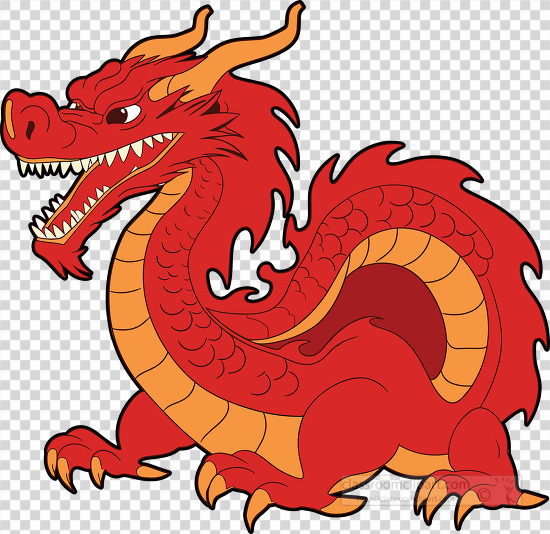 fierce red chinese dragon
