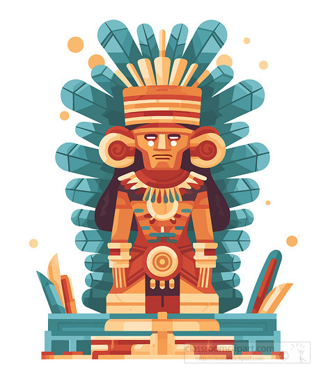 figure of a god in the mayan civilization clip art