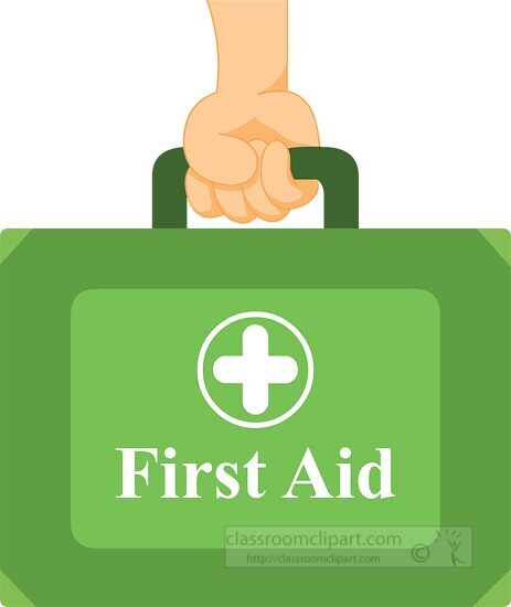 first aid kit in hand clipart 710
