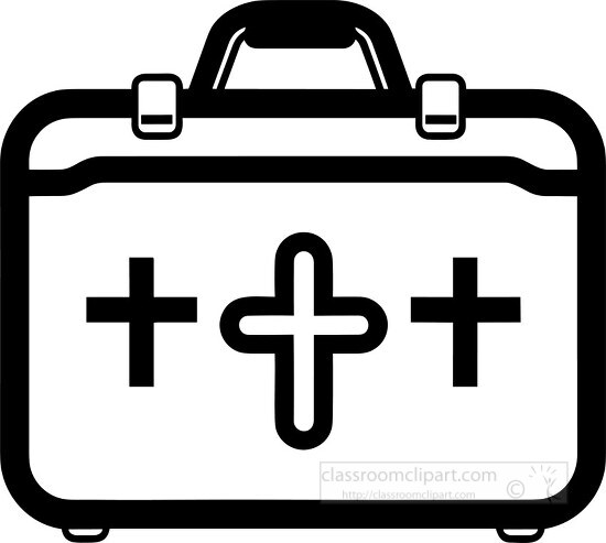 Black White Outline Clipart-first-aid-kit-black-outline