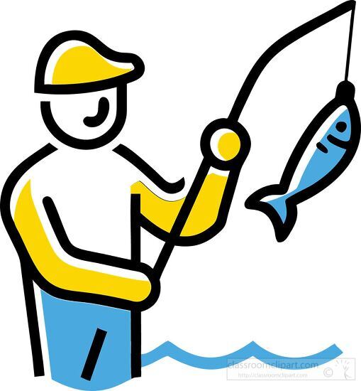 fisherman catching a fish icon