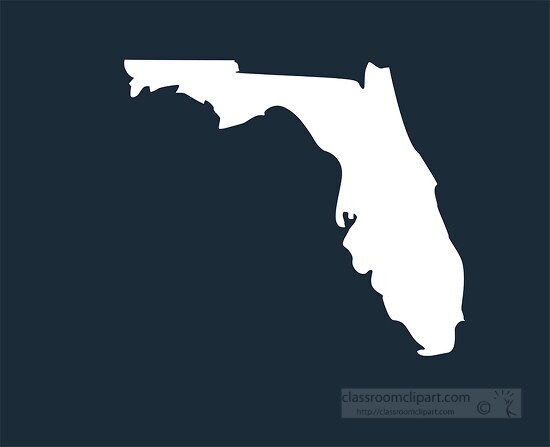 florida state map silhouette style clipart