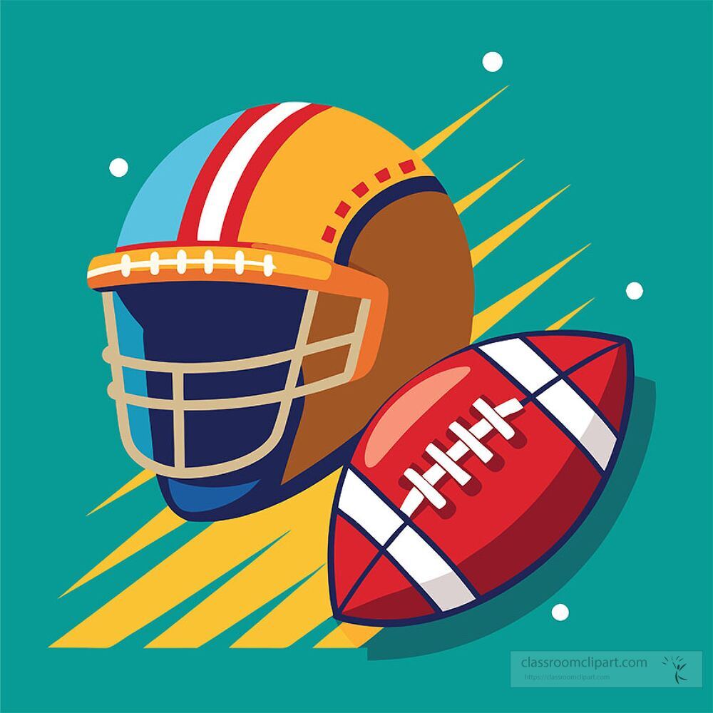 football helmet beside an American football