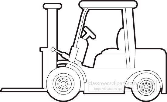forklift with two prongs to lift loads printable black outline c