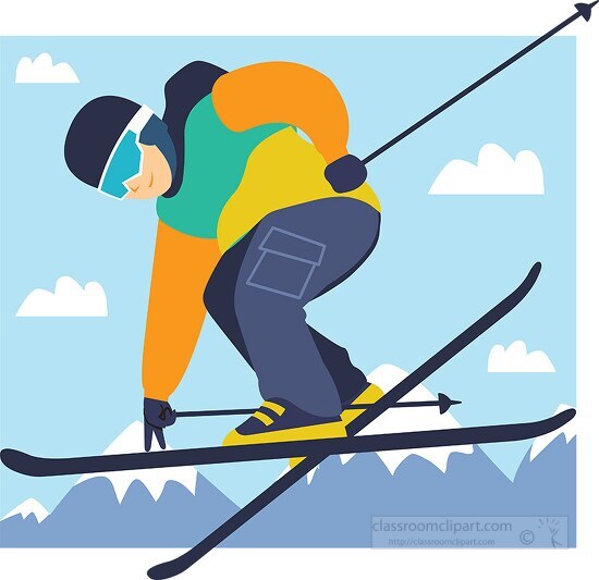 freestyle skiing winter sports clipart