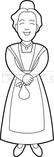 french national cultural costumes woman black outline