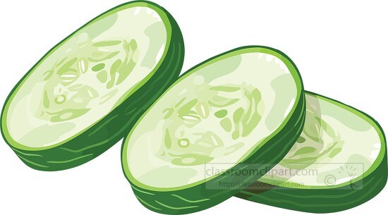 freshly cut cucumber slices on a white background