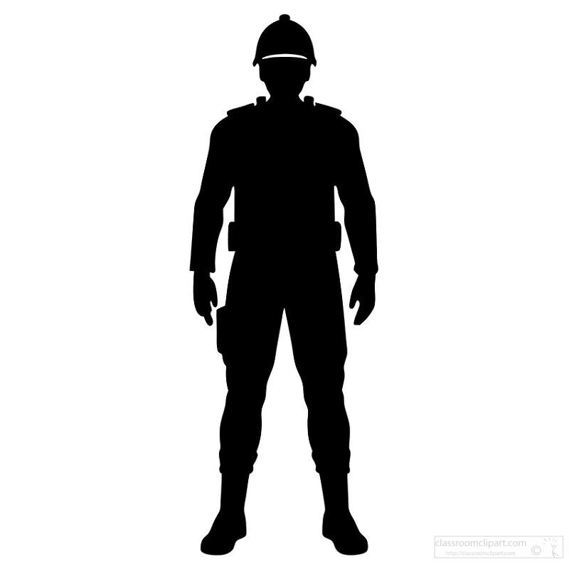 full body silhouette of a soldier standing tall