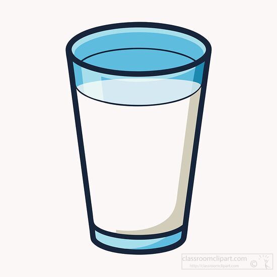 full glass of milk on a white background