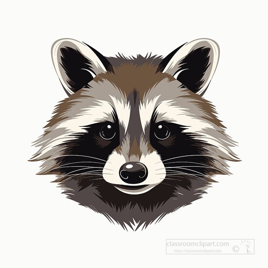 furry raccoon face clip art