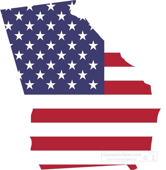 georgia state map with american flag