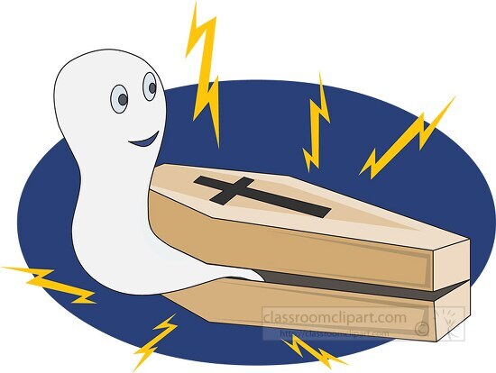 ghost floating from tomb clipart