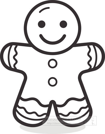 Black White Outline Clipartgingerbreadmanblackoutline