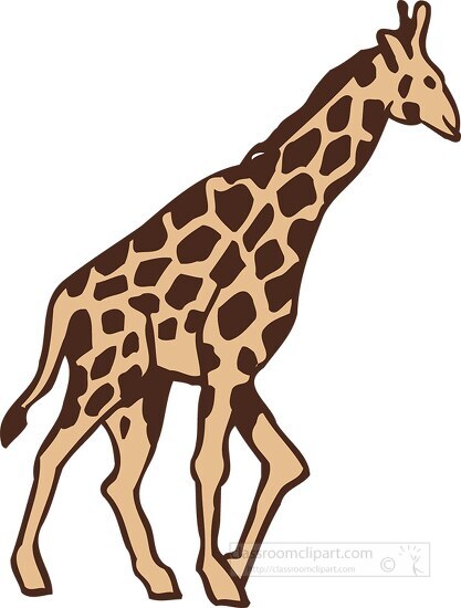 giraffe walking clipart