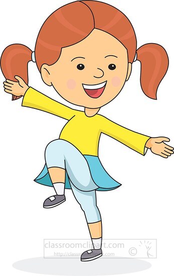 girl arms stretched out dancing clipart