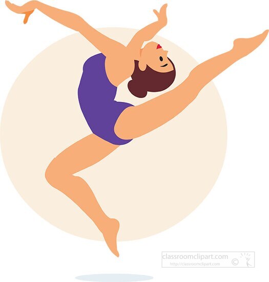 girl athlete performing acrobatic dance vector clipart