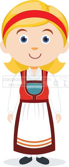 Culture and Multicultural Clipart-girl in national costume norway clipart