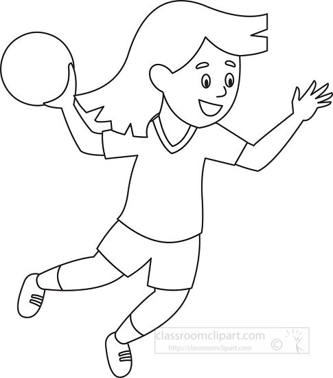 girl prepares to throw pink ball while playing handball black ou