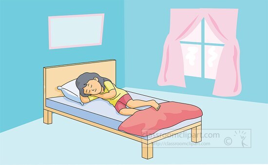 girl sleeping in her bedroom