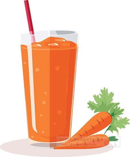 glass of healthy carrot juice clip art