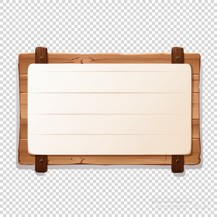 graphic design of an unmarked wooden sign within a detailed wood