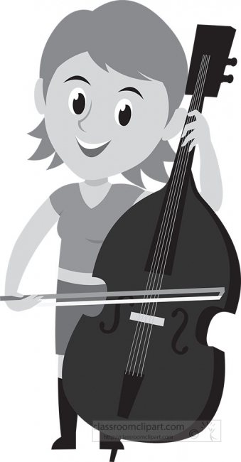 gray color clipart student playing cello school band