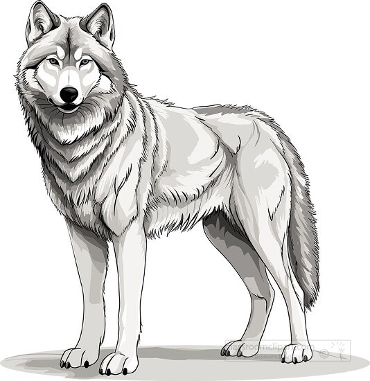 Wolf Clipart-gray wolf standing