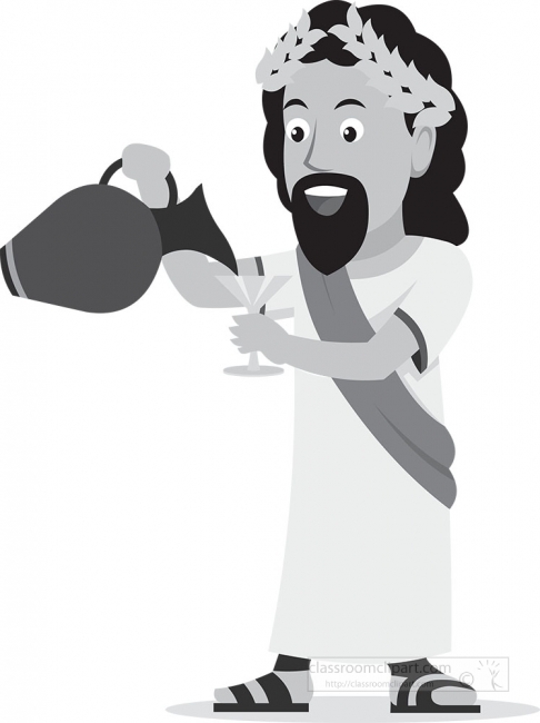 greek emperor drinking gray clipart