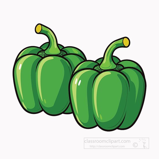 green bell peppers with stems clip art