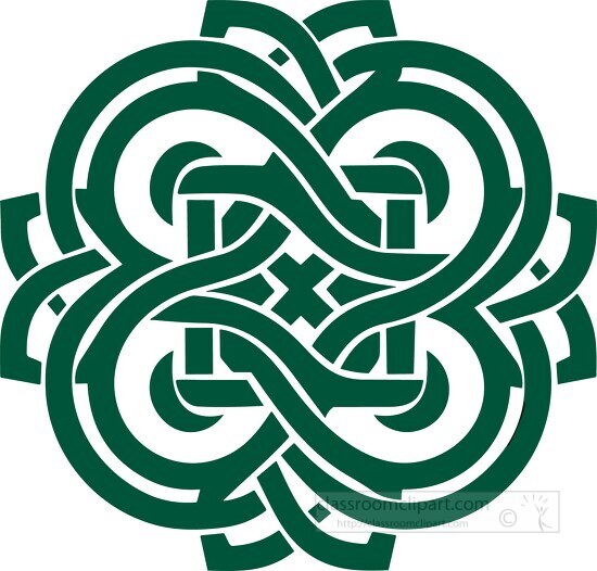 green celtic knot design symbol
