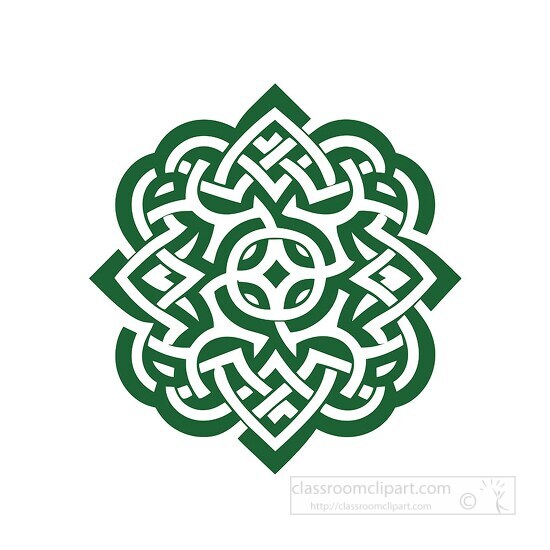 green celtic knot symbol design clip art
