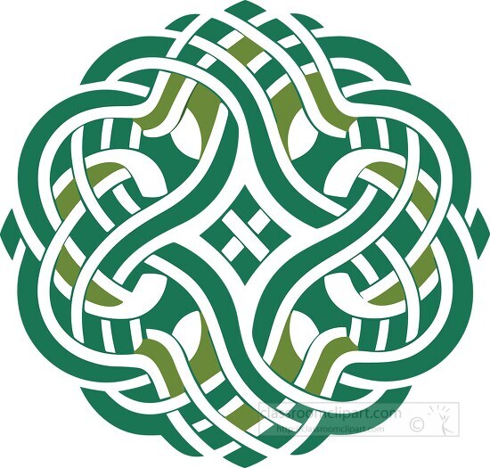green knotted celtic symbols design