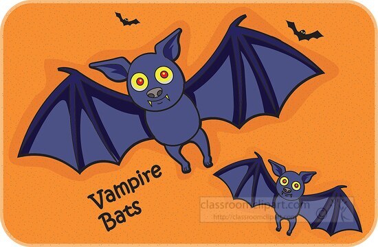 halloween vampire bats orange background