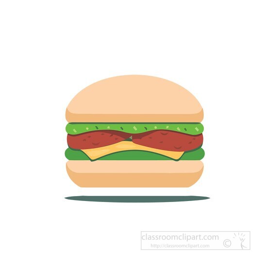 hamburger is shown in a cartoon style