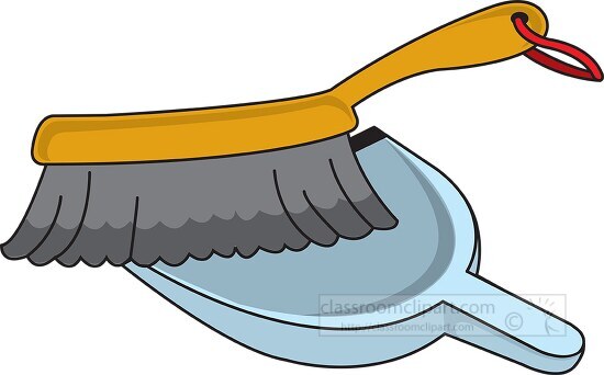 hand broom and dustpan clipart