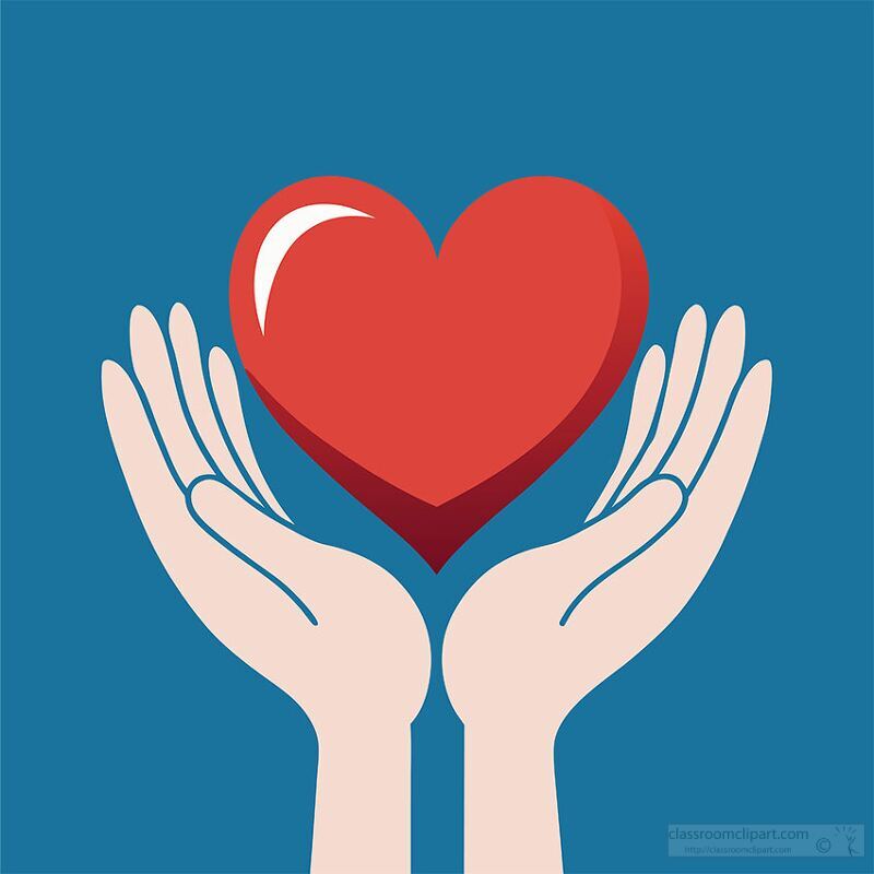 Hands protecting a heart to signify kindness and compassion