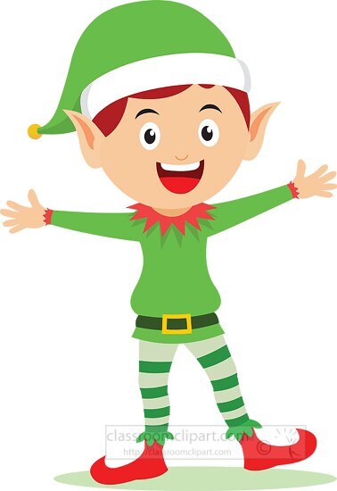 happy christmas elf clipart