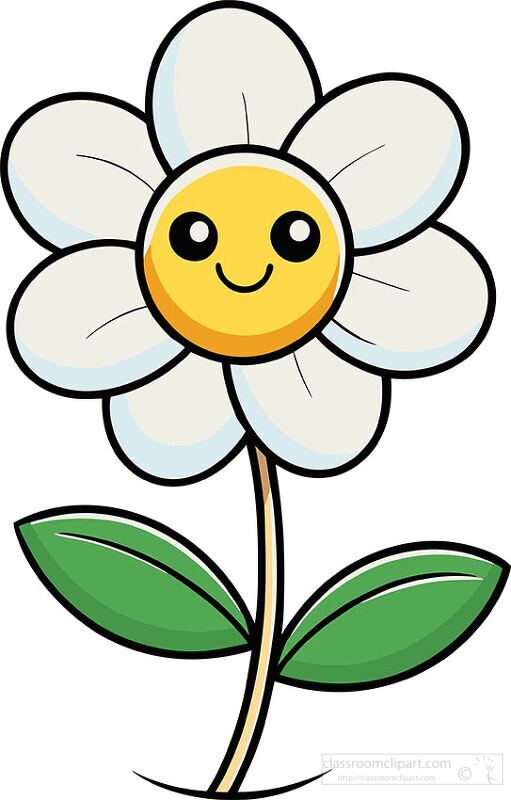 happy daisy flower character illustration