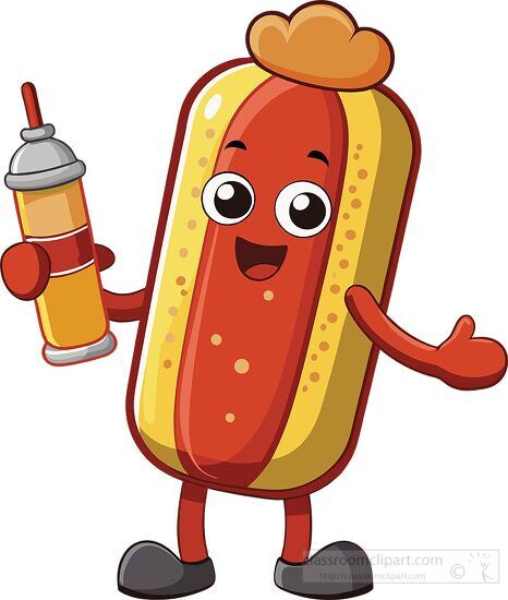 Happy Hot Dog with Mustard