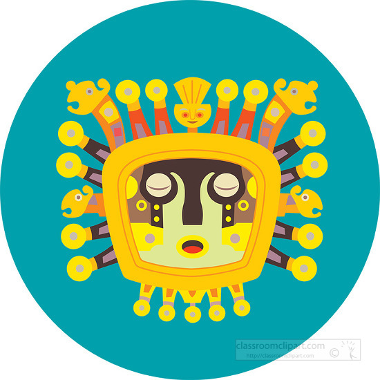 head of viracocha god of the sun and of storms inca clip art